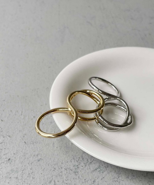 cheriella(シェリエラ)の「【cheriella】WEB限定ダブルフィンガーリング(リング・レディース・シルバー/ゴールド・FREE)」の2枚目の写真