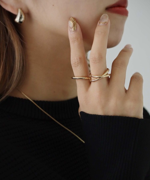 cheriella(シェリエラ)の「【cheriella】WEB限定ダブルフィンガーリング(リング・レディース・シルバー/ゴールド・FREE)」の6枚目の写真