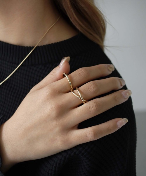 cheriella(シェリエラ)の「【cheriella】WEB限定ダブルフィンガーリング(リング・レディース・シルバー/ゴールド・FREE)」の8枚目の写真