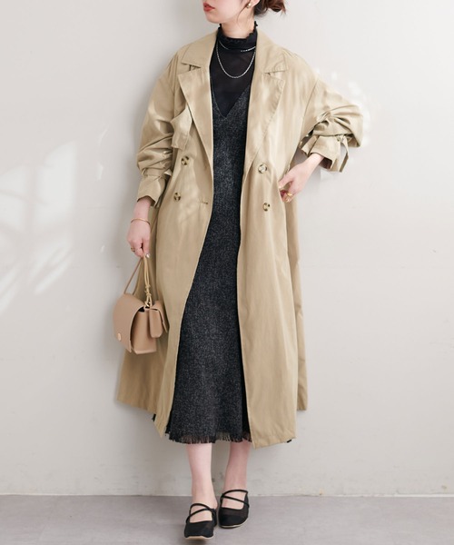 natural couture(ナチュラルクチュール)の「キャンディースリーブトレンチコート(トレンチコート・レディース・グレイッシュベージュ/ベージュ/アイボリー/カーキ・FREE)」の16枚目の写真
