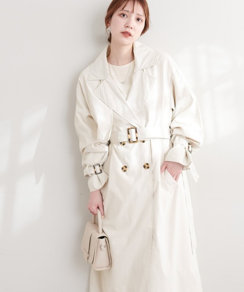 natural couture(ナチュラルクチュール)の「キャンディースリーブトレンチコート(トレンチコート・レディース・グレイッシュベージュ/ベージュ/アイボリー/カーキ・FREE)」の10枚目の写真