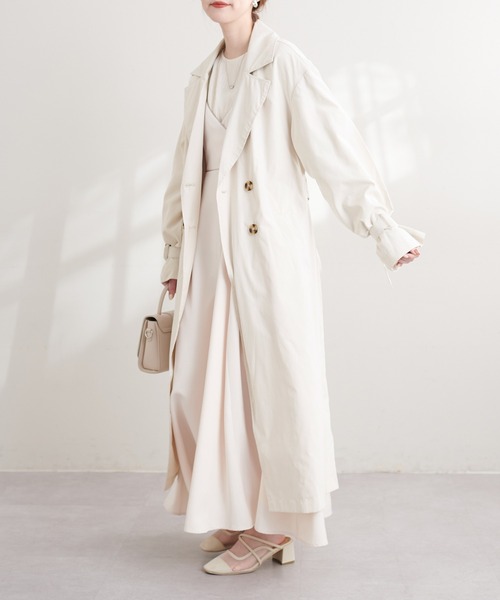 natural couture(ナチュラルクチュール)の「キャンディースリーブトレンチコート(トレンチコート・レディース・グレイッシュベージュ/ベージュ/アイボリー/カーキ・FREE)」の6枚目の写真
