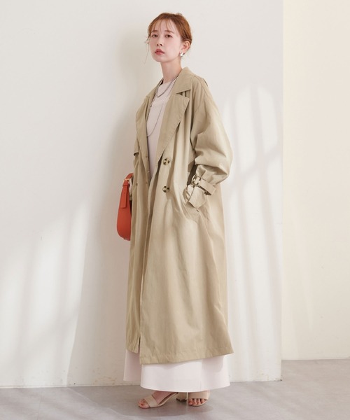natural couture(ナチュラルクチュール)の「キャンディースリーブトレンチコート(トレンチコート・レディース・グレイッシュベージュ/ベージュ/アイボリー/カーキ・FREE)」の14枚目の写真