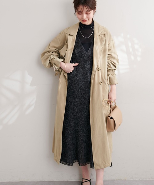 natural couture(ナチュラルクチュール)の「キャンディースリーブトレンチコート(トレンチコート・レディース・グレイッシュベージュ/ベージュ/アイボリー/カーキ・FREE)」の18枚目の写真
