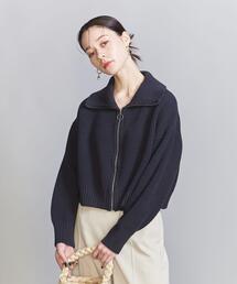 BEAUTY&YOUTH UNITED ARROWS | コットンアクリル タックワッフル ジップアップ カーディガン(カーディガン/ボレロ)