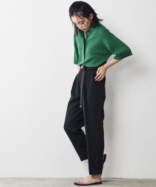 CHIC STYLE（シックスタイル）の「＜大きいサイズ＞ポロニットプルオーバー シックスタイル（ニット/セーター・レディース・グリーン/ブラック・5L/4L/L/3L/LL）」の11枚目の写真