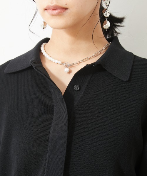 CHIC STYLE（シックスタイル）の「＜大きいサイズ＞ポロニットプルオーバー シックスタイル（ニット/セーター・レディース・グリーン/ブラック・5L/4L/L/3L/LL）」の20枚目の写真