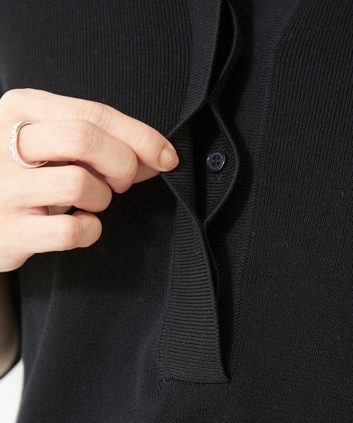 CHIC STYLE（シックスタイル）の「＜大きいサイズ＞ポロニットプルオーバー シックスタイル（ニット/セーター・レディース・グリーン/ブラック・5L/4L/L/3L/LL）」の21枚目の写真