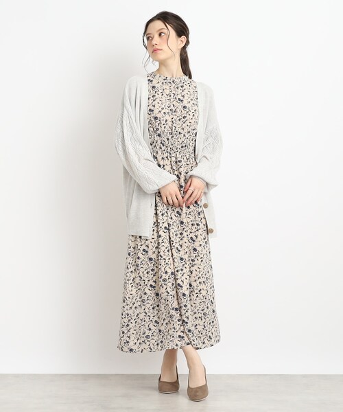 Cutie Blonde（キューティーブロンド）の「◆【体型カバーもできる】透かし編みスリーブ Vネックカーディガン（カーディガン/ボレロ・レディース・ライトベージュ/ライトグレー/ライトブルー・00）」の13枚目の写真