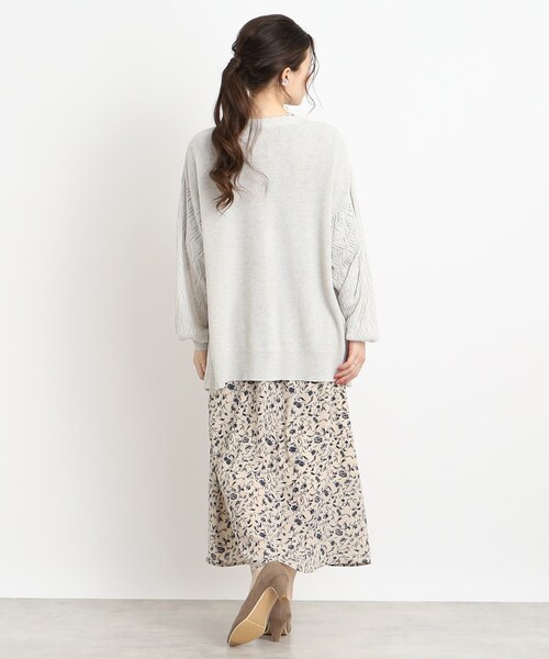 Cutie Blonde（キューティーブロンド）の「◆【体型カバーもできる】透かし編みスリーブ Vネックカーディガン（カーディガン/ボレロ・レディース・ライトベージュ/ライトグレー/ライトブルー・00）」の15枚目の写真