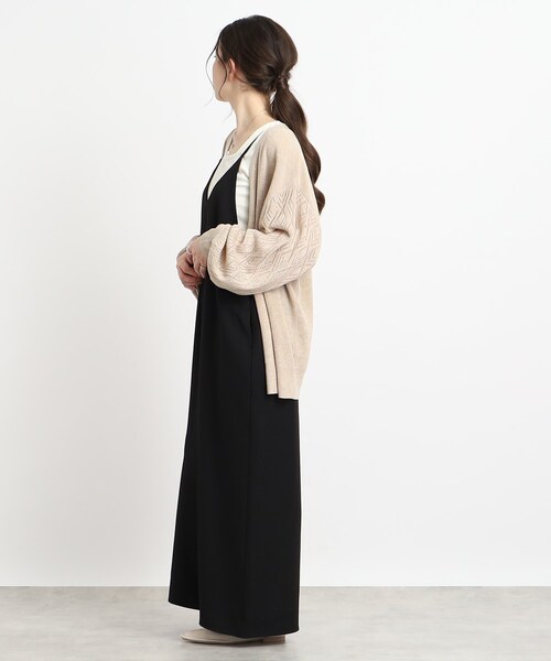 Cutie Blonde（キューティーブロンド）の「◆【体型カバーもできる】透かし編みスリーブ Vネックカーディガン（カーディガン/ボレロ・レディース・ライトベージュ/ライトグレー/ライトブルー・00）」の21枚目の写真