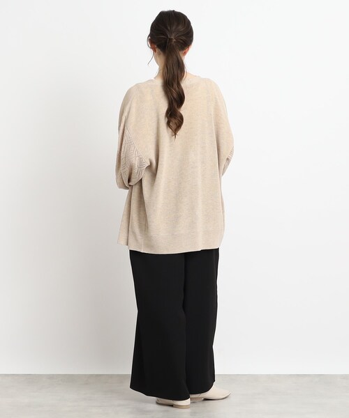 Cutie Blonde（キューティーブロンド）の「◆【体型カバーもできる】透かし編みスリーブ Vネックカーディガン（カーディガン/ボレロ・レディース・ライトベージュ/ライトグレー/ライトブルー・00）」の22枚目の写真