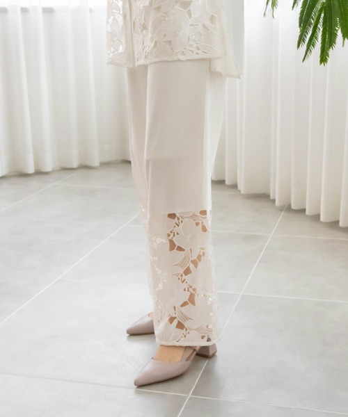 RANDA（ランダ）の「裾レースシアーパンツ（その他パンツ・レディース・ブラック/ブルー/ホワイト・0/1）」の2枚目の写真