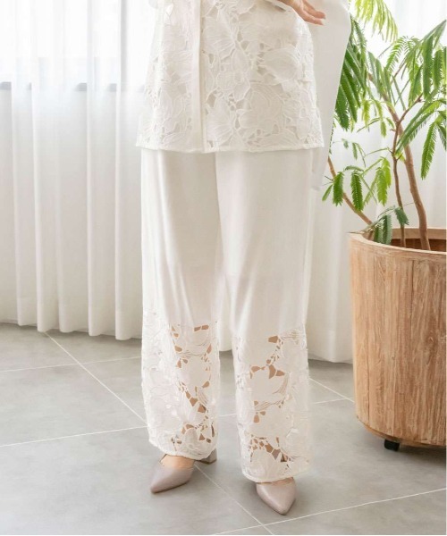 RANDA（ランダ）の「裾レースシアーパンツ（その他パンツ・レディース・ブラック/ブルー/ホワイト・0/1）」の5枚目の写真