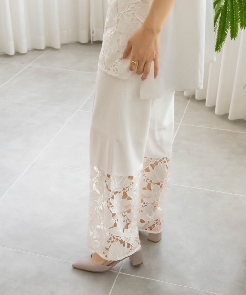 RANDA（ランダ）の「裾レースシアーパンツ（その他パンツ・レディース・ブラック/ブルー/ホワイト・0/1）」の6枚目の写真