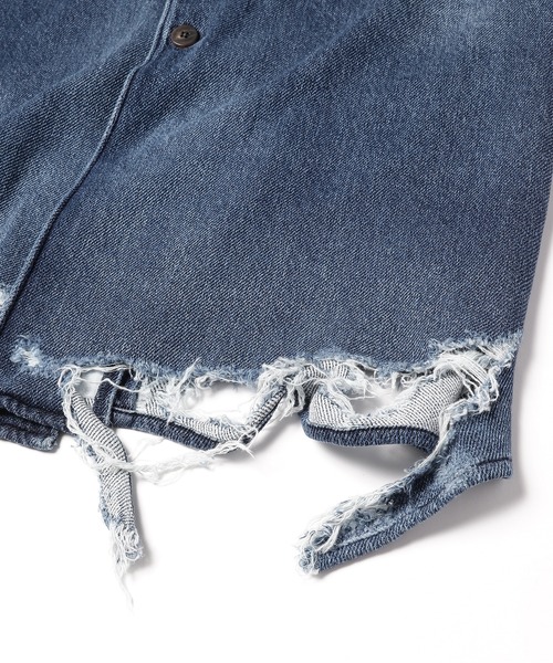 Jieda(ジエダ)の「DESTROY DENIM OVER COAT(トレンチコート・メンズ・インディゴブルー・1/2)」の7枚目の写真