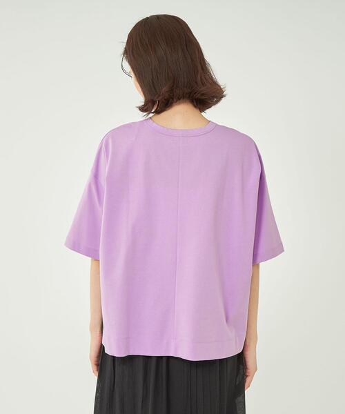 green label relaxing（グリーンレーベルリラクシング）の「ポンチ Tシャツ -抗菌防臭・制菌-（Tシャツ/カットソー・レディース・ダークグレー/その他1/ホワイト/ライラック・FREE）」の9枚目の写真