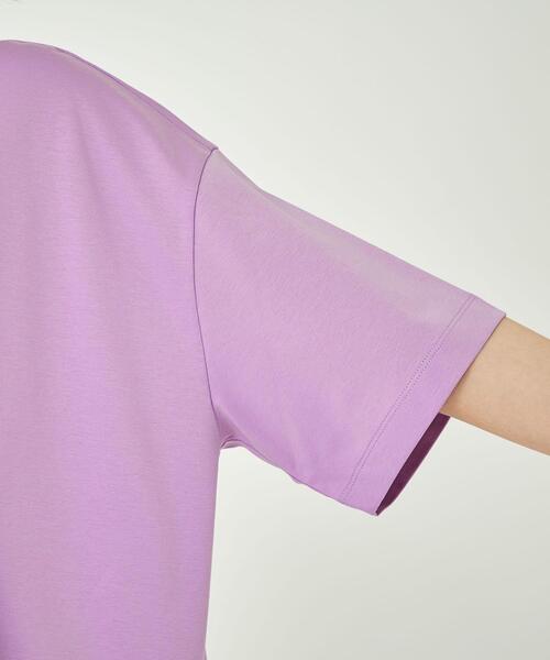 green label relaxing（グリーンレーベルリラクシング）の「ポンチ Tシャツ -抗菌防臭・制菌-（Tシャツ/カットソー・レディース・ダークグレー/その他1/ホワイト/ライラック・FREE）」の11枚目の写真