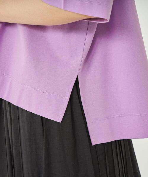 green label relaxing（グリーンレーベルリラクシング）の「ポンチ Tシャツ -抗菌防臭・制菌-（Tシャツ/カットソー・レディース・ダークグレー/その他1/ホワイト/ライラック・FREE）」の12枚目の写真