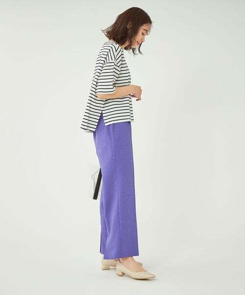 green label relaxing（グリーンレーベルリラクシング）の「ポンチ Tシャツ -抗菌防臭・制菌-（Tシャツ/カットソー・レディース・ダークグレー/その他1/ホワイト/ライラック・FREE）」の18枚目の写真