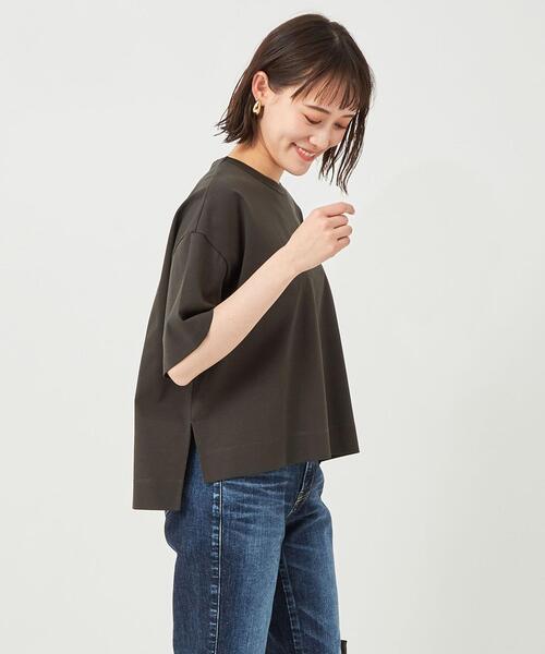 green label relaxing（グリーンレーベルリラクシング）の「ポンチ Tシャツ -抗菌防臭・制菌-（Tシャツ/カットソー・レディース・ダークグレー/その他1/ホワイト/ライラック・FREE）」の21枚目の写真