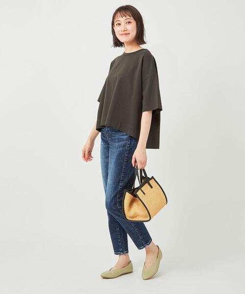 green label relaxing（グリーンレーベルリラクシング）の「ポンチ Tシャツ -抗菌防臭・制菌-（Tシャツ/カットソー・レディース・ダークグレー/その他1/ホワイト/ライラック・FREE）」の22枚目の写真