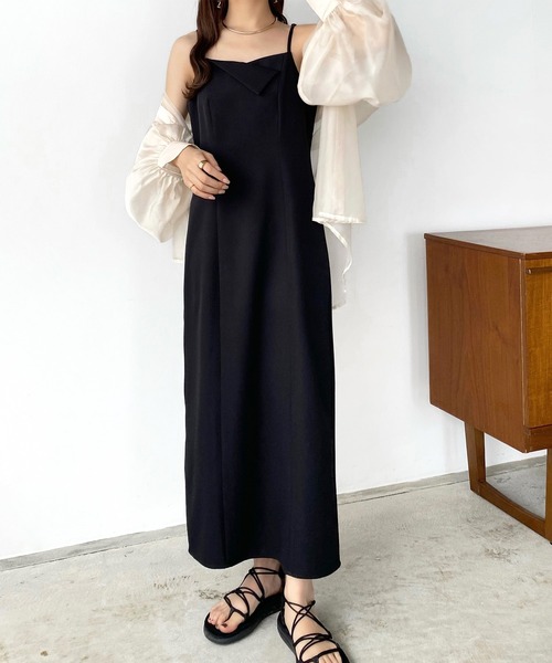 ❤️25新作 新品♡ SelfPortrait ブラウンキャミワンピース♡　D19 ❤️25秋新作 新品♡ SelfPortrait黒レースキャミワンピース