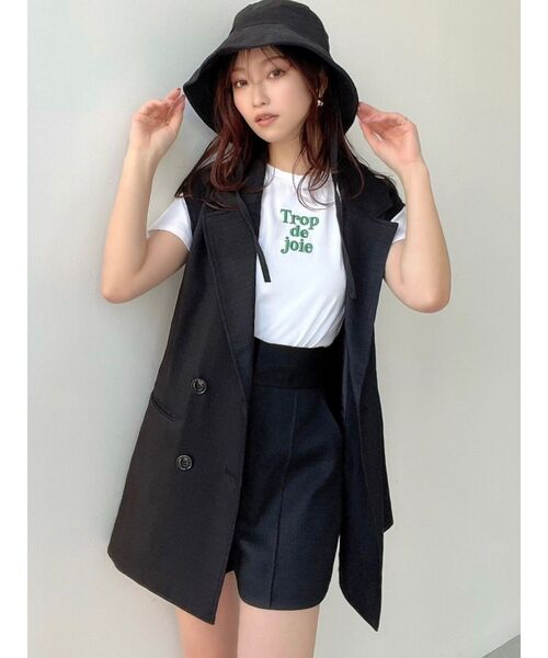 RESEXXY(リゼクシー)の「ハイウエストショートパンツ【セットアップ着用可能】(その他パンツ・レディース・ホワイト/ブラック/オレンジ・FREE)」の5枚目の写真