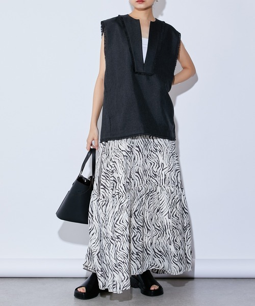 高い信頼 厚い信頼 Lui's（ルイス）の「リネンライクフリンジベスト（ベスト）」 WEAR - トップス
