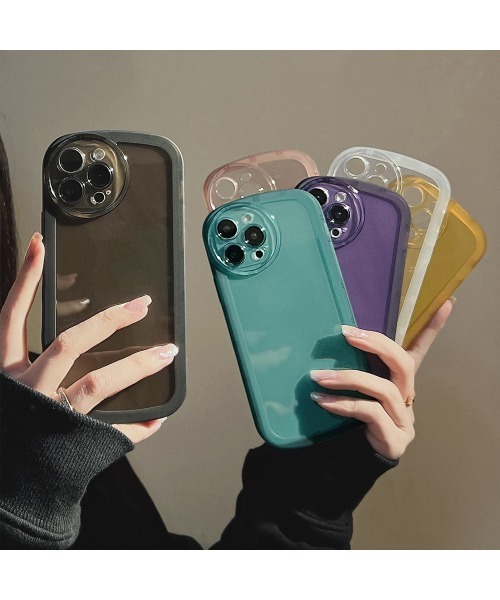 TONE SELECT GOODS（トーンセレクトグッズ）の「【urge select】シンプル クリア フレーム ストラップホール付き iPhone/アイフォンケース（スマホケース/カバー・レディース・クリア/パープル/ピンク/ブラック/ブルーグリーン/イエロー・O/P/T/U/V/W/I/J/Q/N）」の9枚目の写真