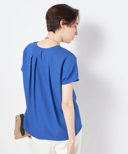 NOLLEY’S（ノーリーズ）の「◇【WEB限定】リネンライクバックタックフレンチブラウス（シャツ/ブラウス・レディース・ロイヤルブルー/ネイビー/ライトグレー/オフホワイト・FREE）」の9枚目の写真