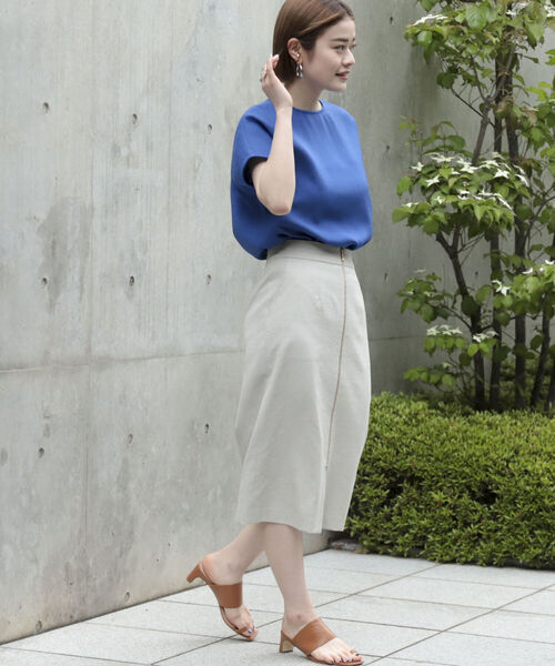 NOLLEY’S（ノーリーズ）の「◇【WEB限定】リネンライクバックタックフレンチブラウス（シャツ/ブラウス・レディース・ロイヤルブルー/ネイビー/ライトグレー/オフホワイト・FREE）」の12枚目の写真