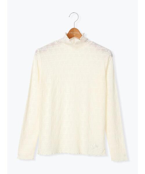 Lugnoncure（ルノンキュール）の「ストレッチレースタートルネックトップス（Tシャツ/カットソー・レディース・ブラック/オフホワイト/ミント・ﾌﾘ-）」の19枚目の写真