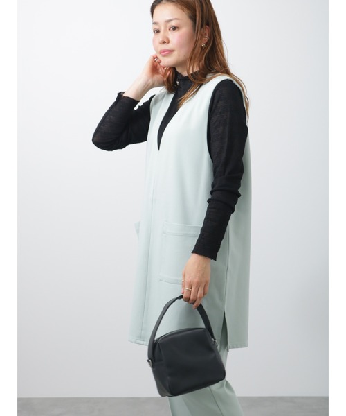 Lugnoncure（ルノンキュール）の「ストレッチレースタートルネックトップス（Tシャツ/カットソー・レディース・ブラック/オフホワイト/ミント・ﾌﾘ-）」の4枚目の写真