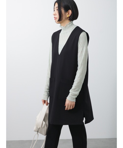 Lugnoncure（ルノンキュール）の「ストレッチレースタートルネックトップス（Tシャツ/カットソー・レディース・ブラック/オフホワイト/ミント・ﾌﾘ-）」の9枚目の写真