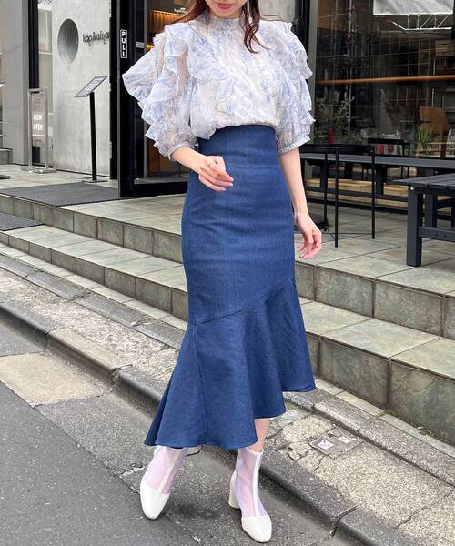 MAJESTIC LEGON(マジェスティックレゴン)の「フィッシュテールマーメイドスカート(スカート・レディース・ブラック/ネイビー/ピンク/ブラウン・MEDIUM/LARGE)」の4枚目の写真