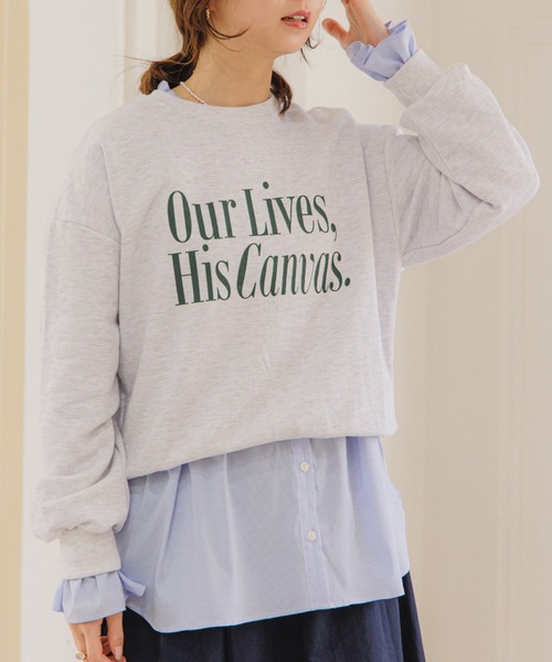 flower（フラワー）の「デイリーロゴスウェット（スウェット・レディース・ベージュ/グレー・FREE）」の2枚目の写真