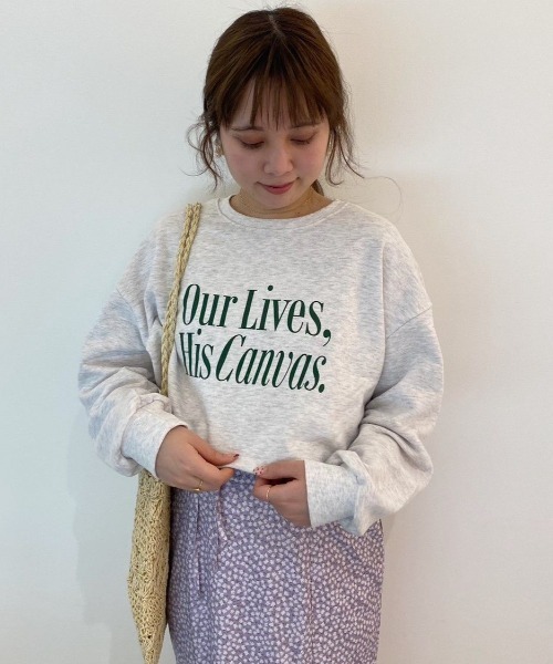 flower（フラワー）の「デイリーロゴスウェット（スウェット・レディース・ベージュ/グレー・FREE）」の5枚目の写真