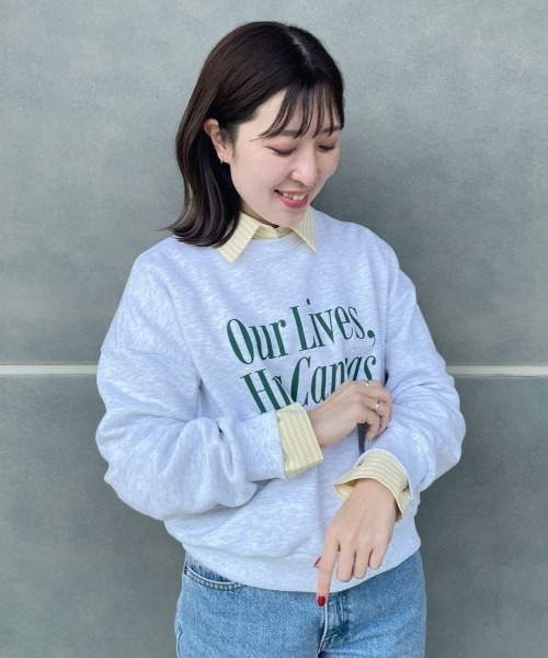 flower（フラワー）の「デイリーロゴスウェット（スウェット・レディース・ベージュ/グレー・FREE）」の9枚目の写真