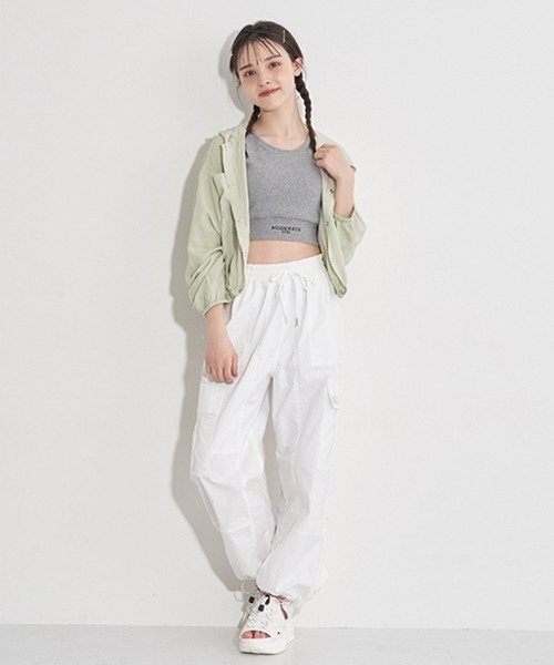 LOVETOXIC（ラブトキシック）の「ドローコードカーゴパンツ（その他パンツ・キッズ・ブラック/オフホワイト/ピンク/カーキ・S/L/M）」の2枚目の写真