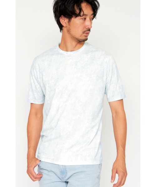 HIGH STREET（ハイストリート）の「HIGH STREET∴ROUGHプリント鹿の子クルーネック半袖Ｔシャツ（Tシャツ/カットソー・メンズ・ブルー系2/ベージュ/ブラック・LL/M/L）」の3枚目の写真
