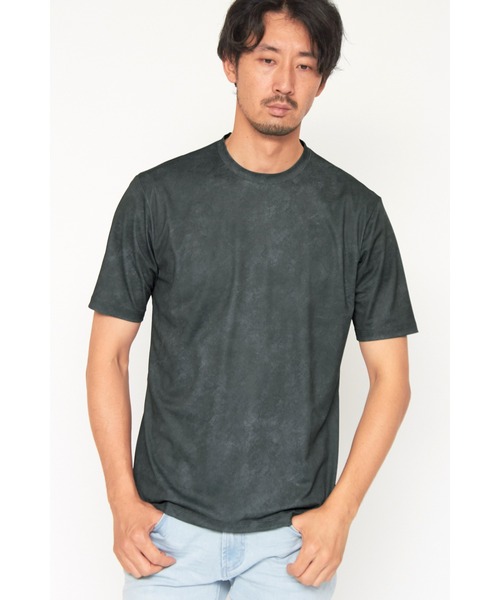 HIGH STREET∴ROUGHプリント鹿の子クルーネック半袖Ｔシャツ
