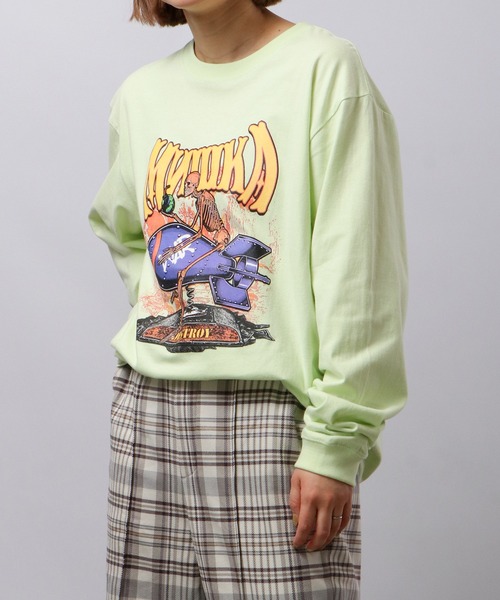 MISHKA(ミシカ)の「MISHKA ミシカ ロングスリーブTシャツ(Tシャツ/カットソー・メンズ・ライム/ブラウン系その他/ライトパープル/キャメル/グリーン/グリーン系その他・L/M/XL)」の15枚目の写真
