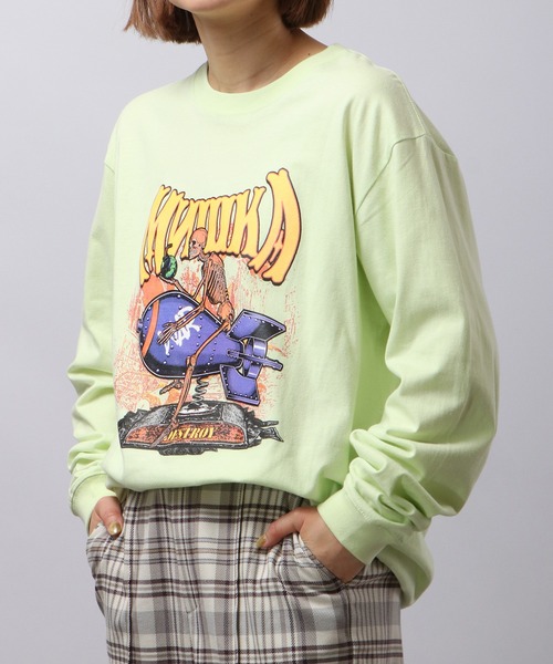 MISHKA(ミシカ)の「MISHKA ミシカ ロングスリーブTシャツ(Tシャツ/カットソー・メンズ・ライム/ブラウン系その他/ライトパープル/キャメル/グリーン/グリーン系その他・L/M/XL)」の14枚目の写真