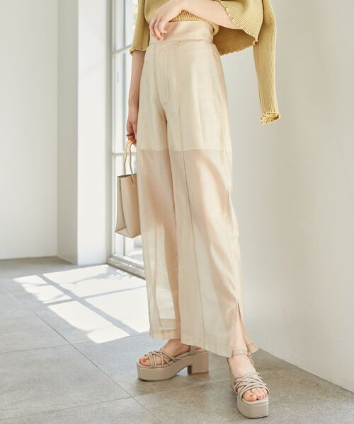MAJESTIC LEGON(マジェスティックレゴン)の「エアリーシアーパンツ(その他パンツ・レディース・ライトグリーン/アイボリー/ピンク・MEDIUM/SMALL)」の2枚目の写真