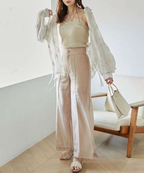MAJESTIC LEGON(マジェスティックレゴン)の「エアリーシアーパンツ(その他パンツ・レディース・ライトグリーン/アイボリー/ピンク・MEDIUM/SMALL)」の5枚目の写真