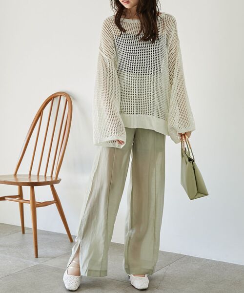 MAJESTIC LEGON(マジェスティックレゴン)の「エアリーシアーパンツ(その他パンツ・レディース・ライトグリーン/アイボリー/ピンク・MEDIUM/SMALL)」の14枚目の写真