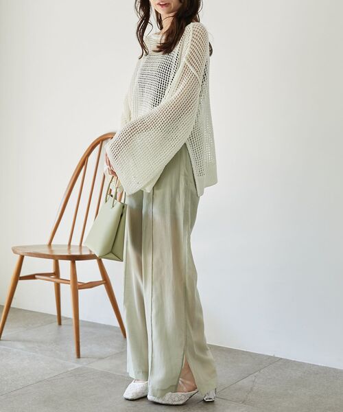 MAJESTIC LEGON(マジェスティックレゴン)の「エアリーシアーパンツ(その他パンツ・レディース・ライトグリーン/アイボリー/ピンク・MEDIUM/SMALL)」の15枚目の写真