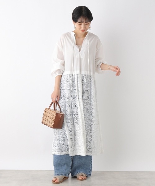 LEPSIM レース切り替えレイヤードワンピース☆*。 LEPSIM（レプシィム）の「レース切り替えレイヤードワンピース 180734