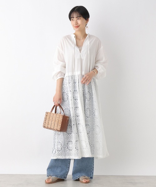 LEPSIM レース切り替えレイヤードワンピース☆*。 LEPSIM（レプシィム）の「レース切り替えレイヤードワンピース 180734